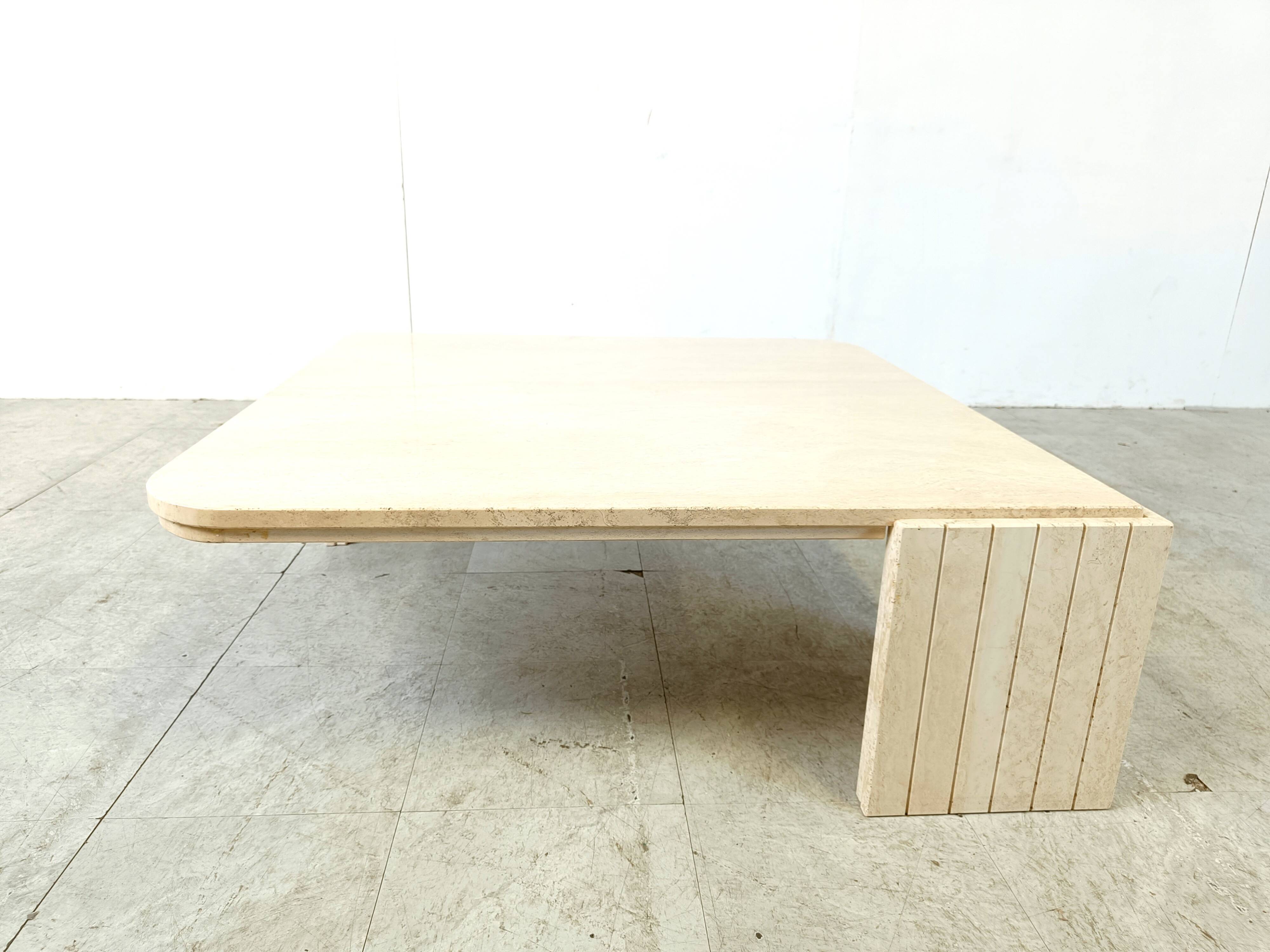 Travertine Coffee Table 1970s, Italy