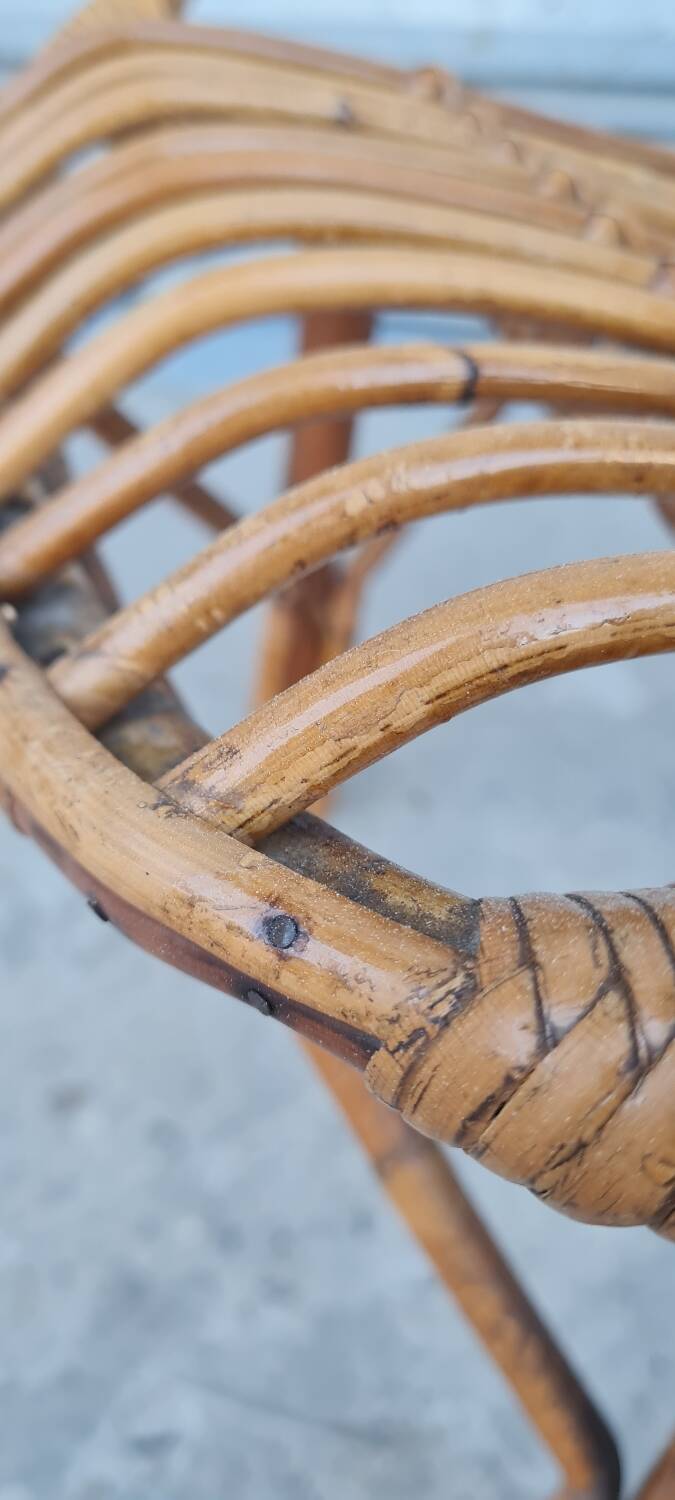 Rattan shell armchair