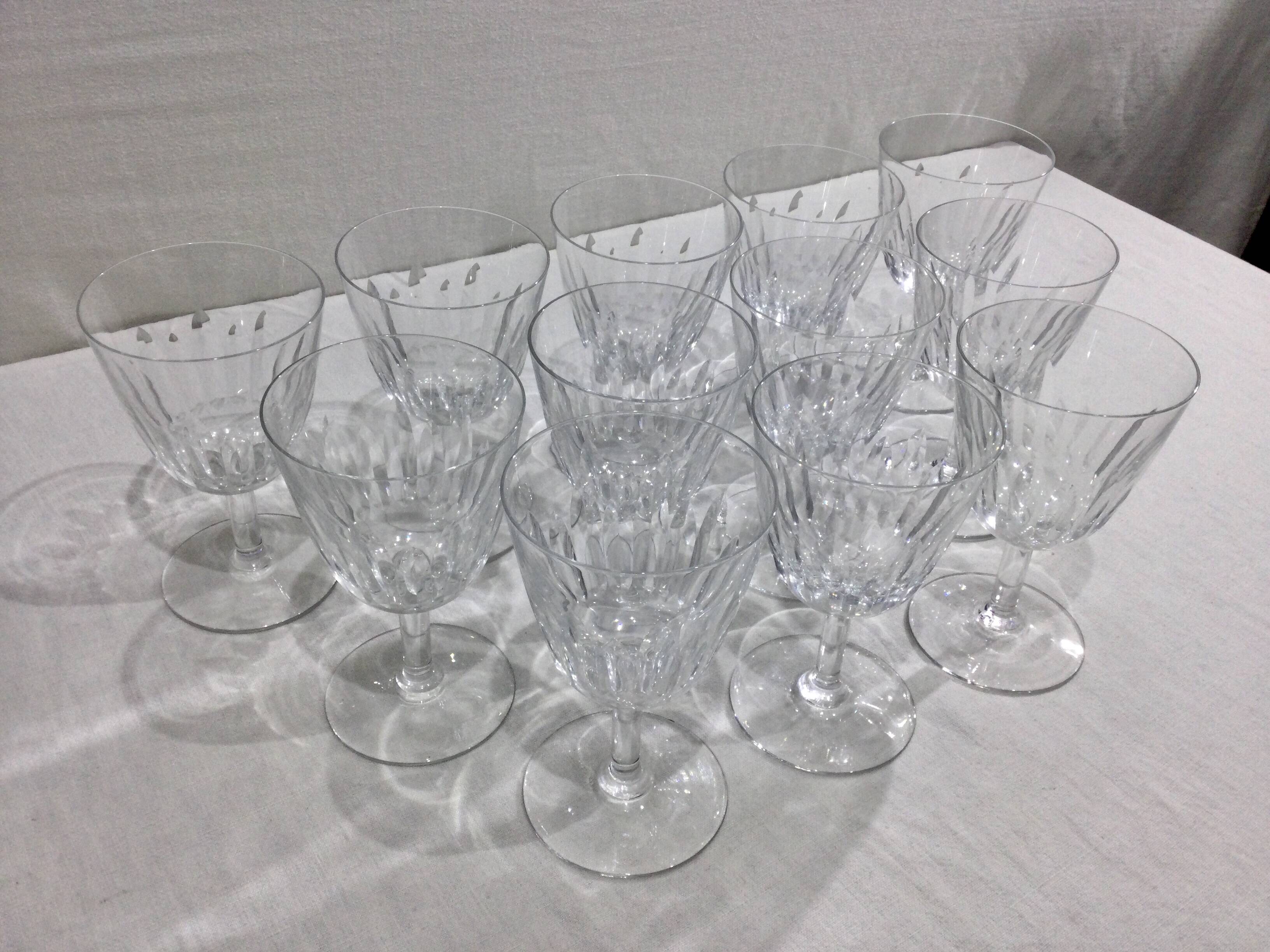 Baccarat – 12 white wine glasses in Baccarat Crystal Casino Model