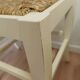 Set of 4 Vintage White Wooden Stools with Thatched Seats - 1970s Yugoslavia