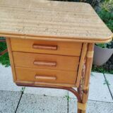Vintage antique rattan desk