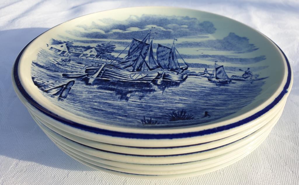 Set 6 plates Delfts for Royal Sphinx Holland by Boch Belgium