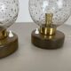 Set of 2 glass ball and oak Wooden Table Lights by Temde Lights, Germany 19