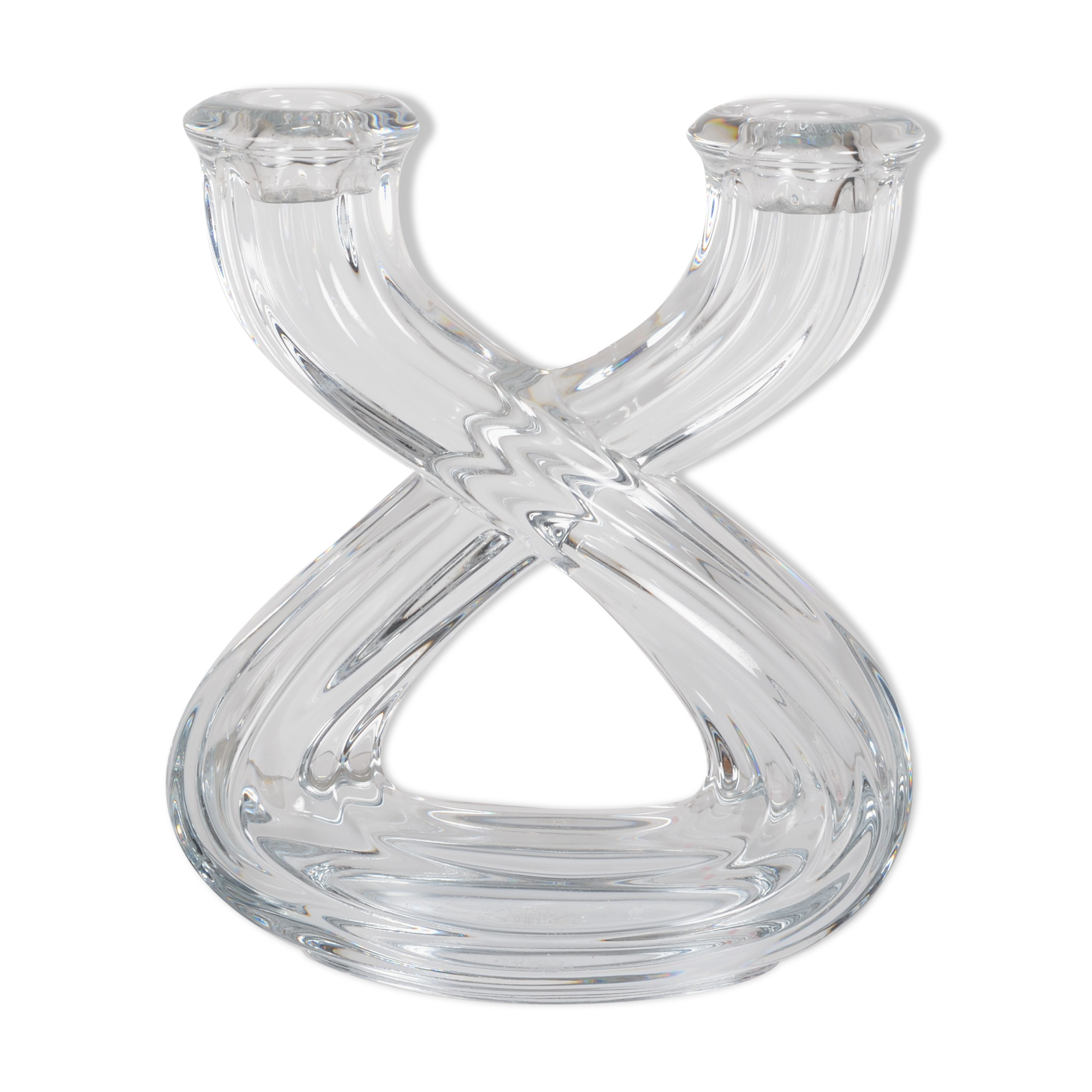 Double candle holder in Vannes crystal
