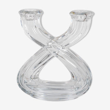 Double candle holder in Vannes crystal