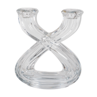 Double candle holder in Vannes crystal