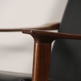 Pair of Scandinavian teak and leatherette armchairs, 1960