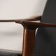 Pair of Scandinavian teak and leatherette armchairs, 1960