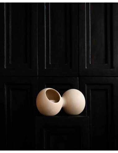 Table lamp or wall lamp in sand color made of ceramic, contemporary work.