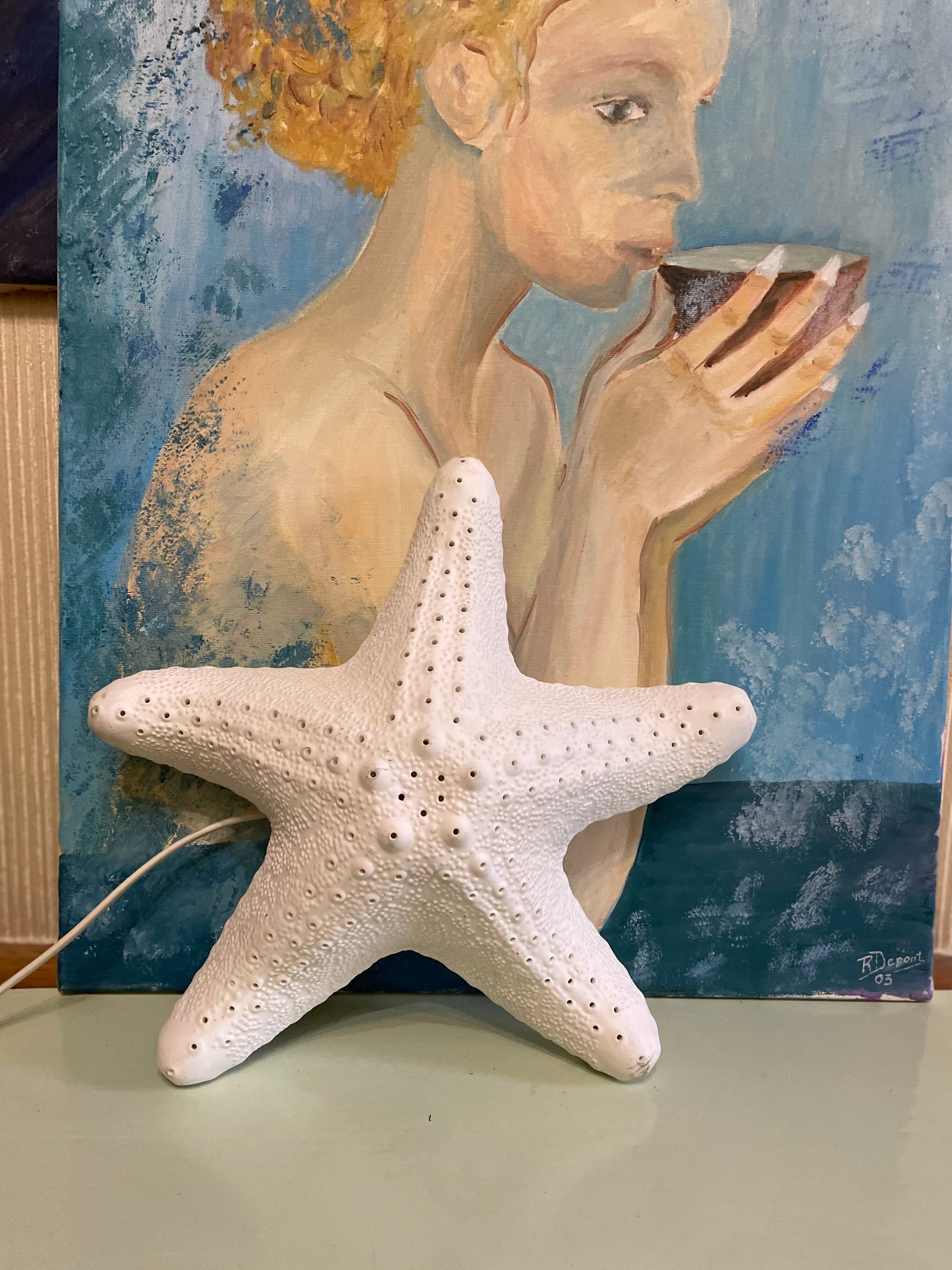 Porcelain wall lamp starfish design
