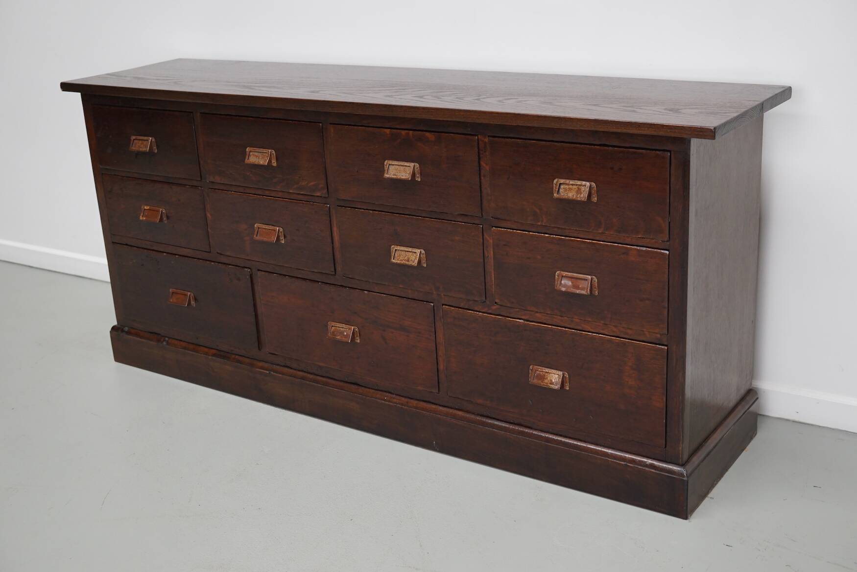 Vintage Dutch Oak Apothecary/Shop Cabinet, 1950s
