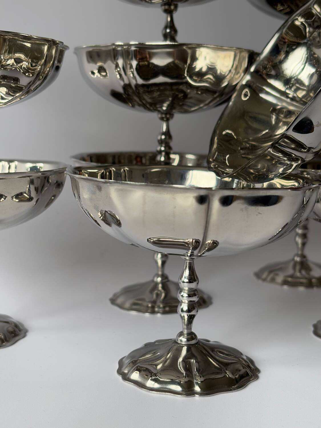 Vintage stainless steel ice cream cups