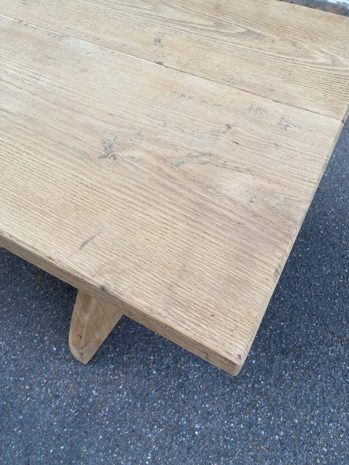 Renovated monastery farmhouse table in solid 18th century wood 200cm