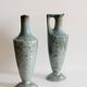 Pair of Sarreguemines vases with crystal glazes