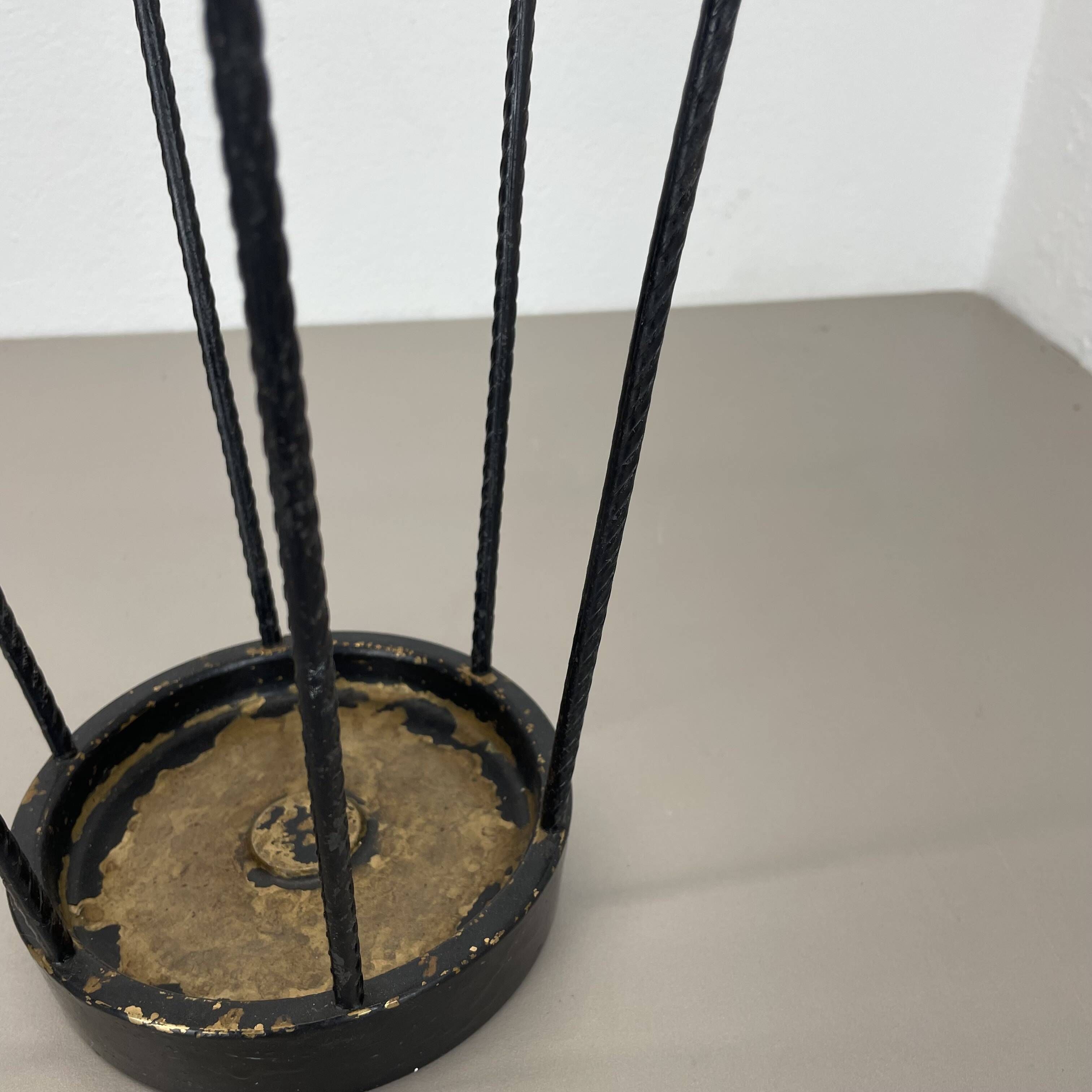 Midcentury Brass and metal BAUHAUS Style Umbrella Stand, France, 1950s