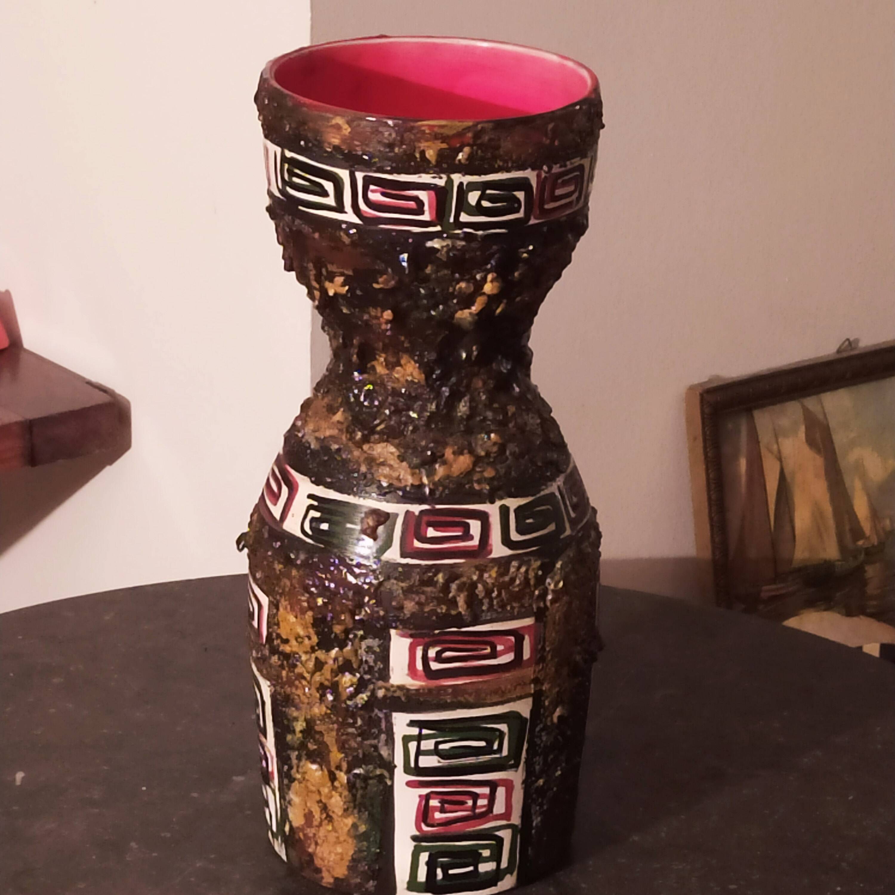 Vintage lava and ceramic vase from the 50s/60s