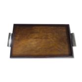 Plateau bois poignees metal