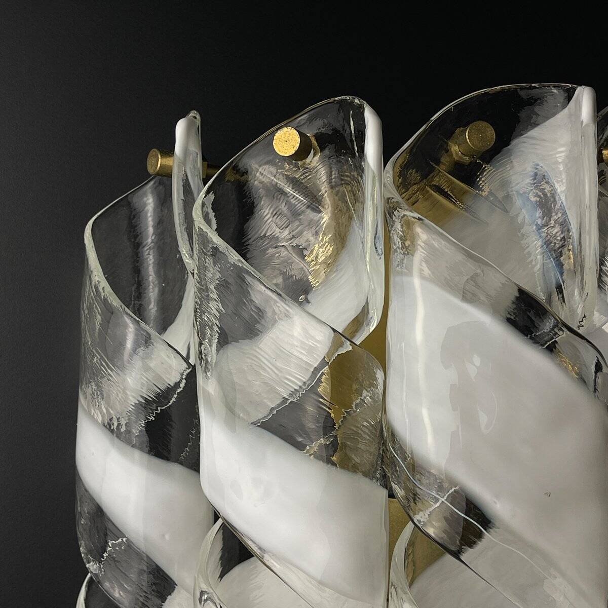 Vintage Murano Torciglioni wall lamp by Avmazzega, Italy, 1970s