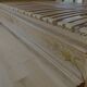 Late 19th century bed – painted maple burl – with base + 135x190 mattress
