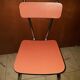 Paire de chaises en formica rouge pastel vintage