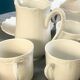 Prestigious 62-piece dinnerware set in vintage 70's Limoges white porcelain by Raynaud