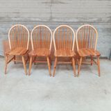 4 windsor chairs in vintage pine 1970 1980