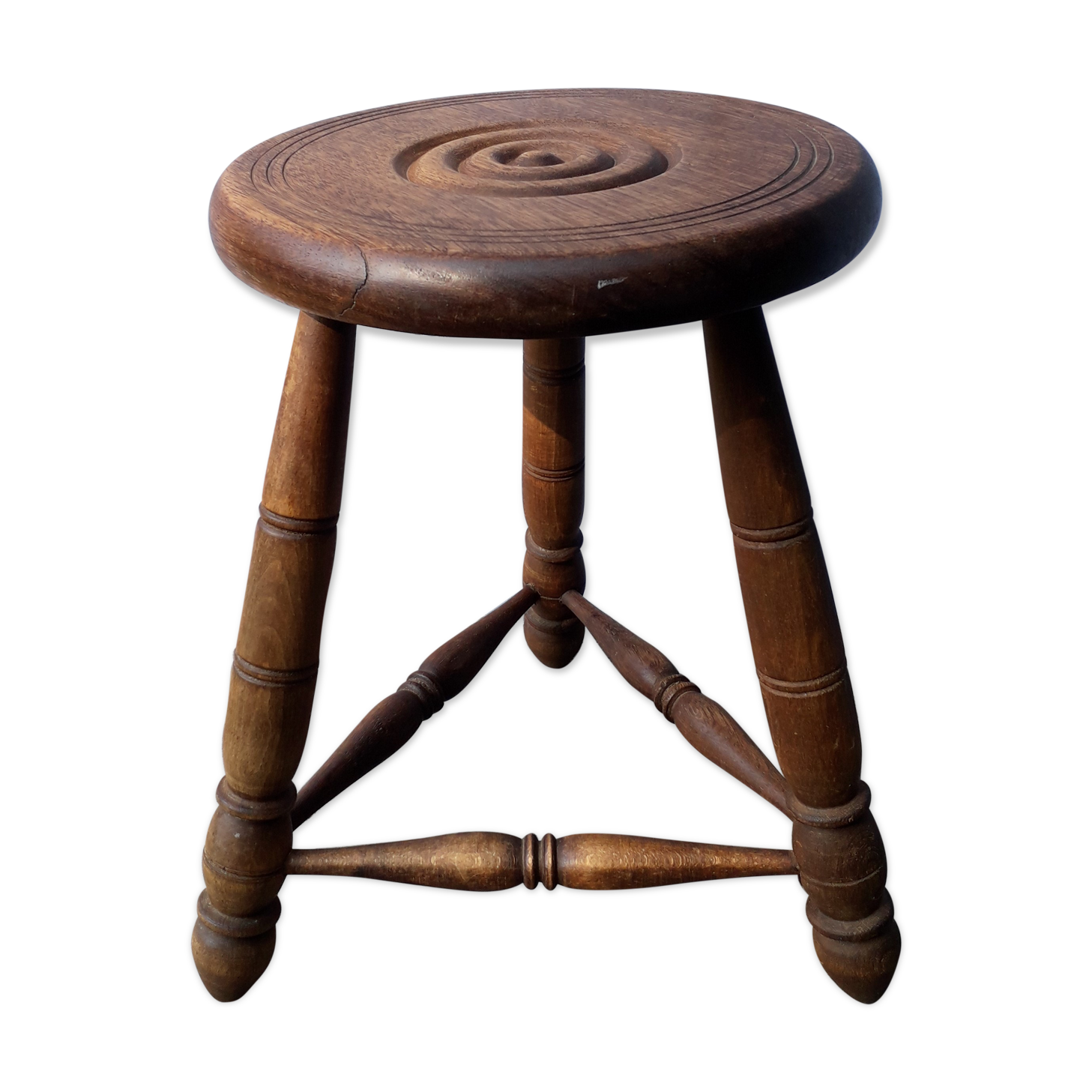 Wooden tripod stool