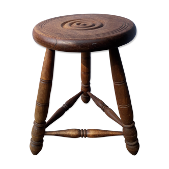 Wooden tripod stool