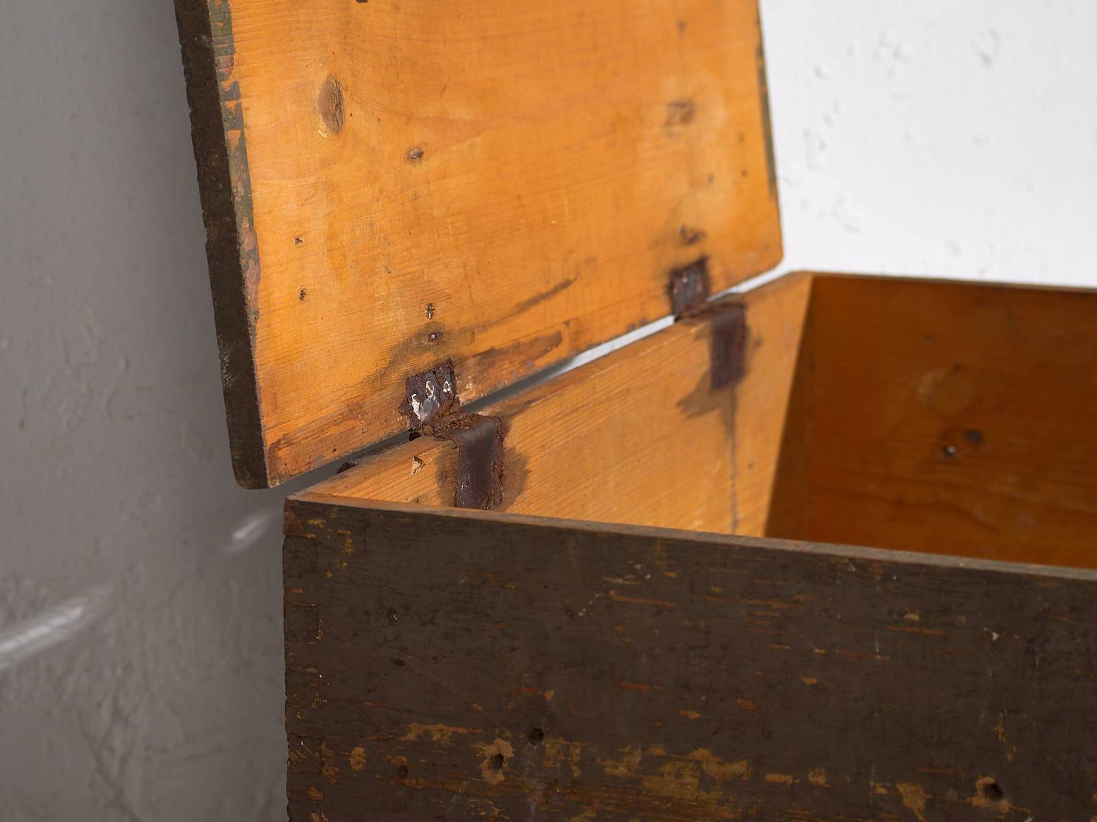 Small antique olive green chest (c.1920) #26