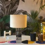 Modernist cubist Building table lamp by Curtis Jere
