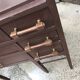 Vintage pine chest of drawers painted dark brown, 3 drawers from the 1950s mid-century style.
