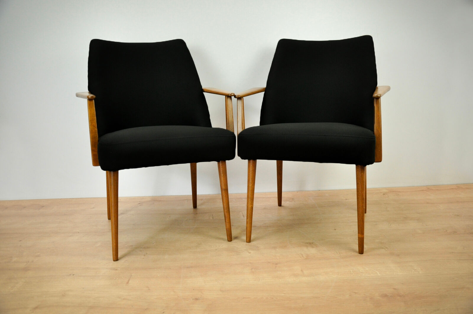 Ensemble de 2 fauteuils noirs allemands vintage