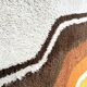 Vintage 1970s rug with wavy stripes in ochre shades — 200 × 300cm