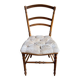 Napoleon III chair in dark wood and beige cotton velvet.