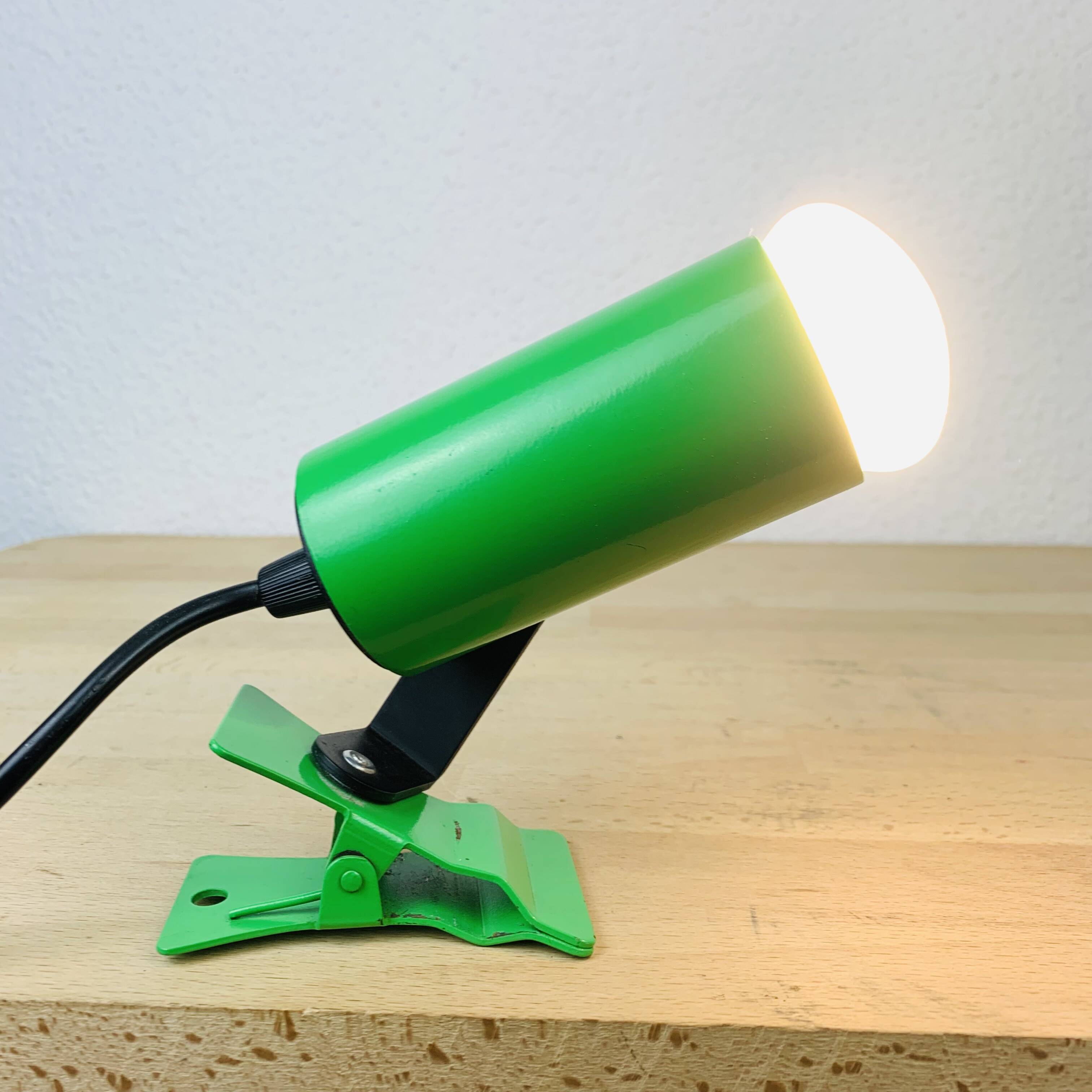 70s green clamp spot light