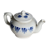 Antique teapot Saint-Uze steel clay cobalt blue pattern