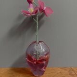 Red Glass vase "tulip" top 1960s