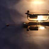 3 brass and vintage glass wall sconces