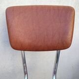 Set of 2 kitchen chairs in imitation leather from the 60s and 70s