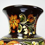 Vintage large vase from the 60s-70s, Hungarian MHV, in hand-painted glazed ceramic.