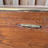 Antique camphor chest made of camphor wood and brass