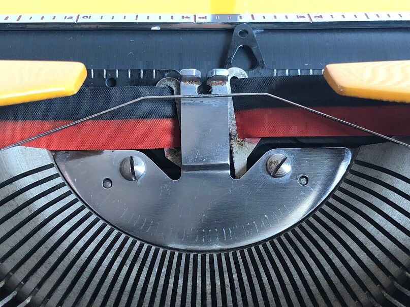 Orange consul typewriter 1970s