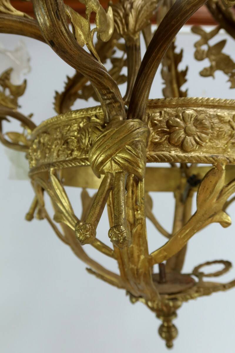 12-Light Chandelier in Gilded Bronze, Napoleon III Style – Late 19th Century