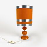 Table lamp metal and orange fabric 70