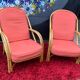 Pair of rattan chairs with cushions Audoux Minnet
