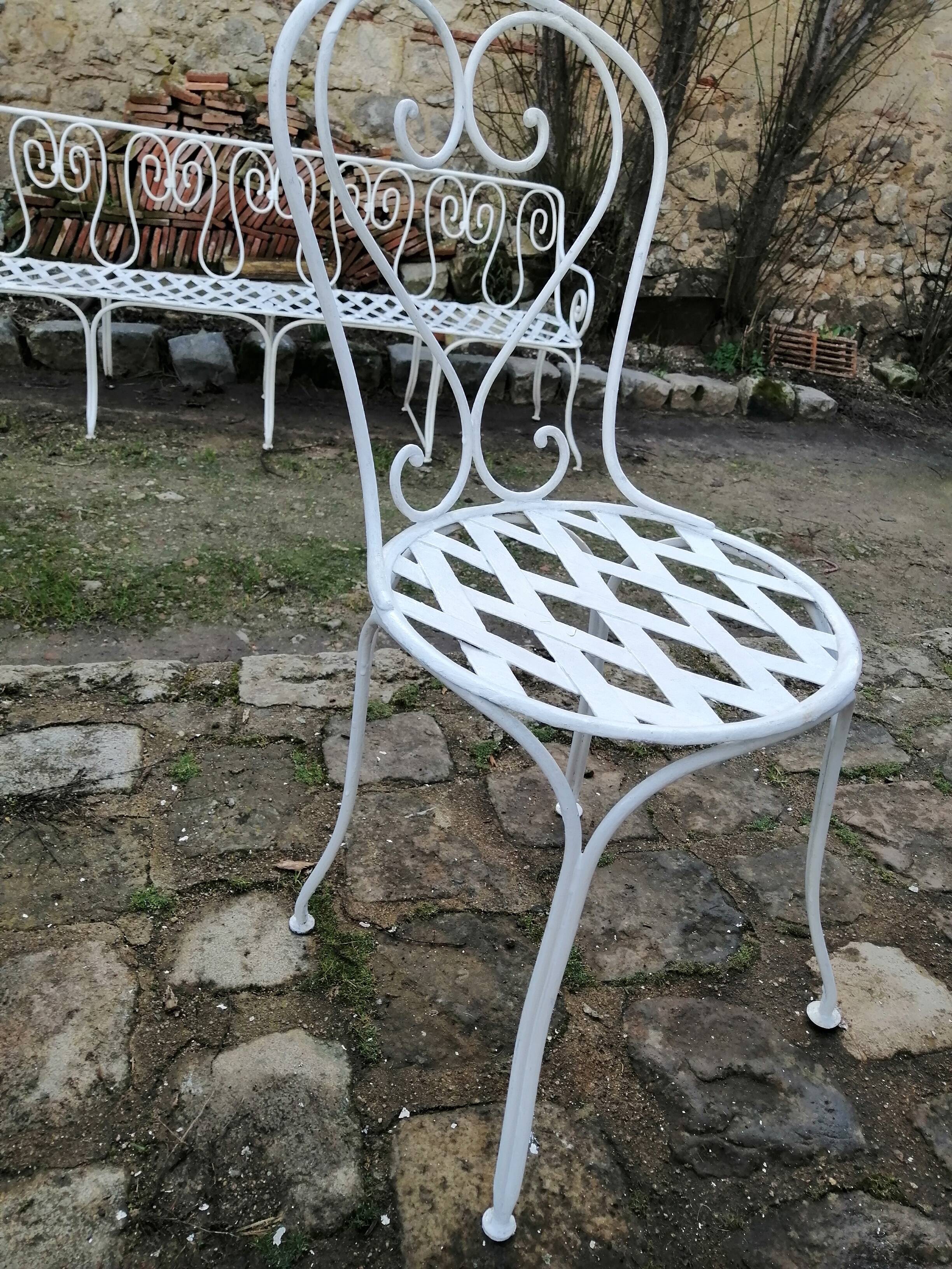 Antique wrought iron garden furniture