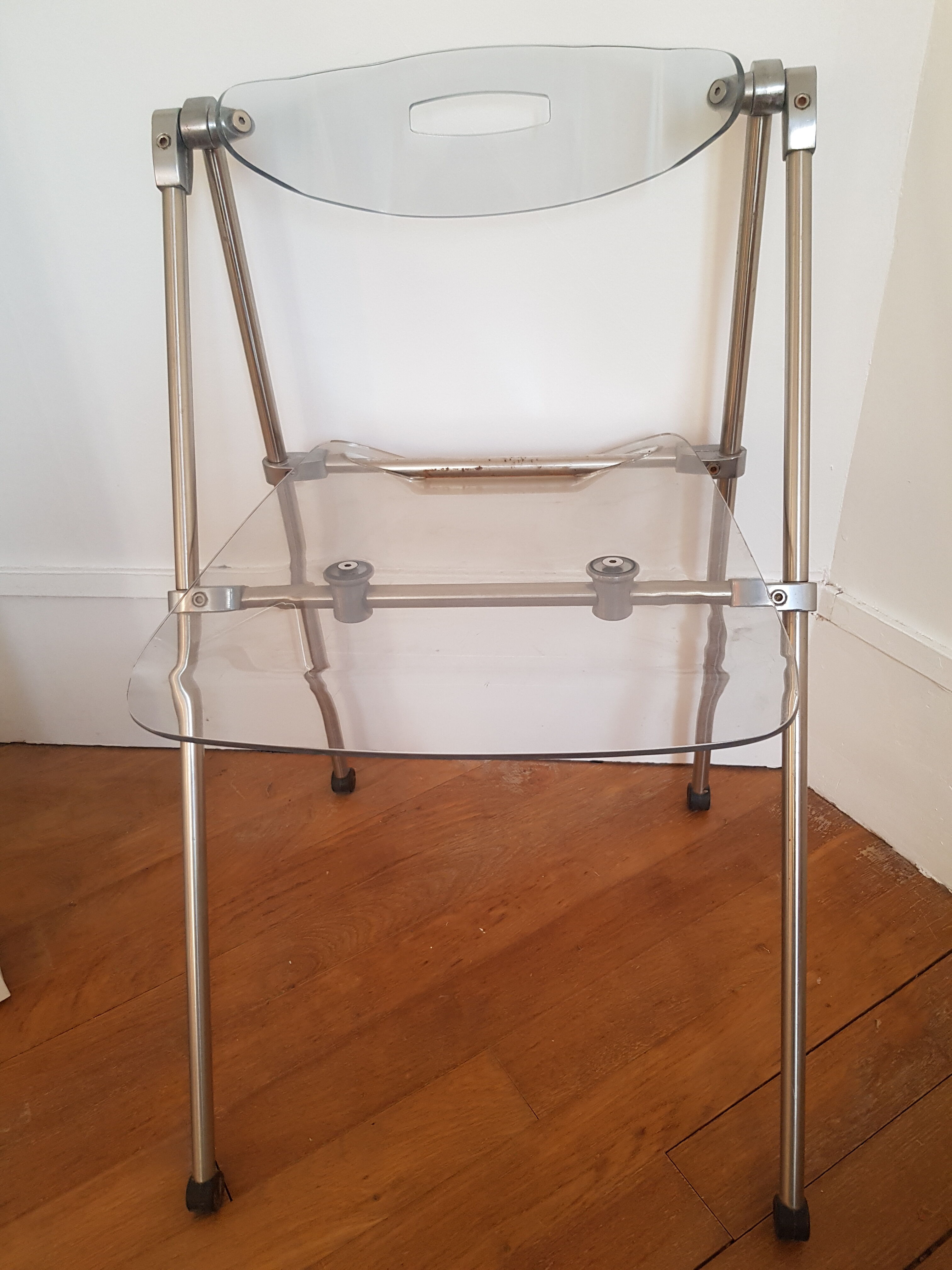 Vintage folding transparent chair
