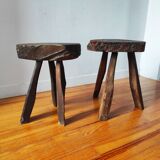 Pair of brutalist tripod stools 1960