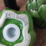 Barbotine salt and pepper shaker service