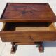 Bolster or end table with drawer, patina